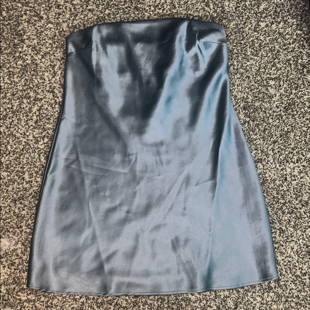 Sleek Strapless Satin Dress